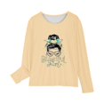thumbnail image 5 of Cethrio Long Sleeve Tops for Girls, Printed Casual Crewneck Pullover Shirts Beige Size 4-5 T, 5 of 5