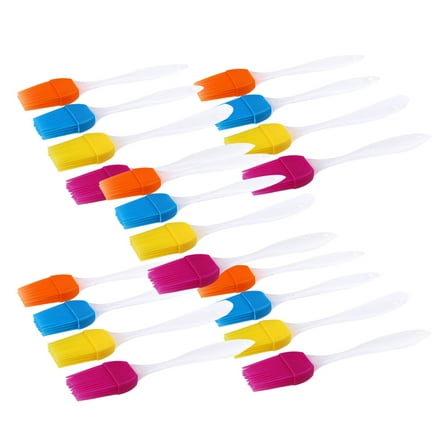 PAMINGONO 20Pcs Pastry Brush for Kitchen Baking Cooking BBQ with Foodgrade Silicone and Handle Shape