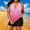 *Pink, variant on ClodeEU Women's Plus Size Ombre Swimsuit ,Adjustable Halter Neck Top with Built in Pads ,Cozy Two Piece Swimsuit Pink,Womens Plus XXL
