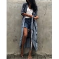 thumbnail image 4 of Stylish Tie Dye Open Front Long Kimono Swimsuit Cover Up for Women Swimwear Cover Ups, 4 of 11
