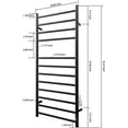 thumbnail image 7 of KEG Towel Warmer Wall Mounted with Built-in Timer 12 Bars Electric Stainless Steel Heated Towel Racks for Bathroom, Hot Plug-in Bath Towel Heater Matte Black, 7 of 7