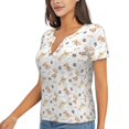 thumbnail image 2 of Wukai Dachshund Dog Puppy Casual V-Neck Graphic Tees for Women: Lightweight and Breathable Summer Tops with Stylish Design-XX-Large, 2 of 8