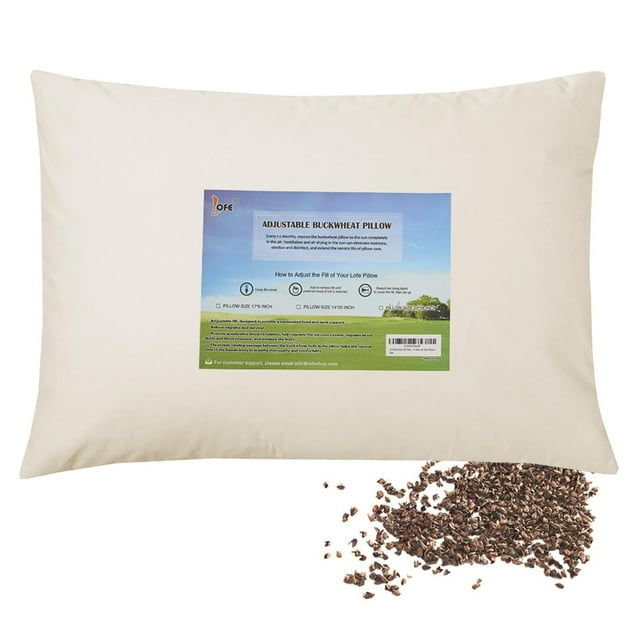 Almohada de trigo sarraceno LOFE Organic ajustable tipo loft 40 x 55 cm