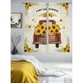 thumbnail image 4 of Sunflower Truck Sheer Curtains 72 Inches Long 2 Panels Set, Window Sheer Curtains for Living Room/Bedroom, Summer Botanical Elegant Pastoral Floral Light Filtering Rod Pocket Curtain 52''x72''x2, 4 of 8