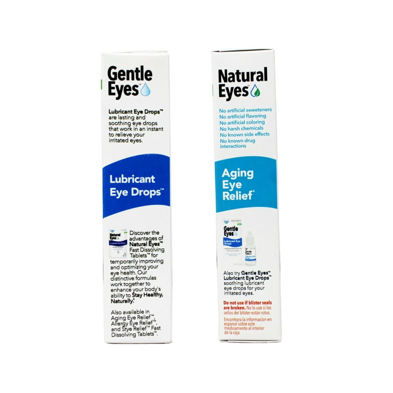 eye lubricant natural TRP Gentle Eyes Lubricant Eye Drops, Fast Long Lasting Relief,  Moisturizing, 0.5 fl oz & Natural Eyes Aging Eye Relief Fast Dissolving  Tablets for Eye