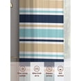 thumbnail image 5 of Minimalist Stripes Sheer Curtains 2 Panels Set Teal Navy Blue Khaki Horizontal Stripe Modern Sheer Window Curtains Light Filtering Rod Pocket Voile Drapes for Bedroom Living Room 52"x63", 5 of 8