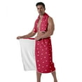 thumbnail image 4 of Colevkie Men's 2 Pcs Bath Wrap Set-Bath Skirt and Towel Soft Adjustable Beach Towel Quick Drying for Home Bathroom Sauna Travel Portable Absorbent Printed Simple Style Pattern, 4 of 7