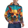 thumbnail image 2 of Sigee Colorful Textured Chihuahua for Men's Pullover Hoodie Sweatshirts Adult Casual Long Sleeve Sweatshirts ,Sizes S-4XL-4X-Large, 2 of 7
