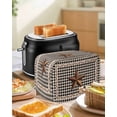 thumbnail image 4 of Texas Star Vintage Toaster Cover 2 Slice, Small Kitchen Appliance Covers, Retro Country Brown Stars Checkered Toaster Oven Cover with Loop, Bread Machine Cover Polyester Dust Cover Protection, 4 of 4