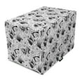 thumbnail image 1 of Botanical Dog Crate Cover, Monochromatic Floral Doodle Bindweed Sketch Spring Illustration, Easy to Use Pet Kennel Cover Small Dogs Puppies Kittens, 7 Sizes, Charcoal Grey and White, by Ambesonne, 1 of 6