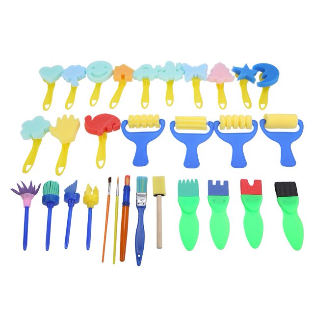 Niños Graffiti dibujo juguete esponja cepillos sellos pinceles Kit herramienta de pintura