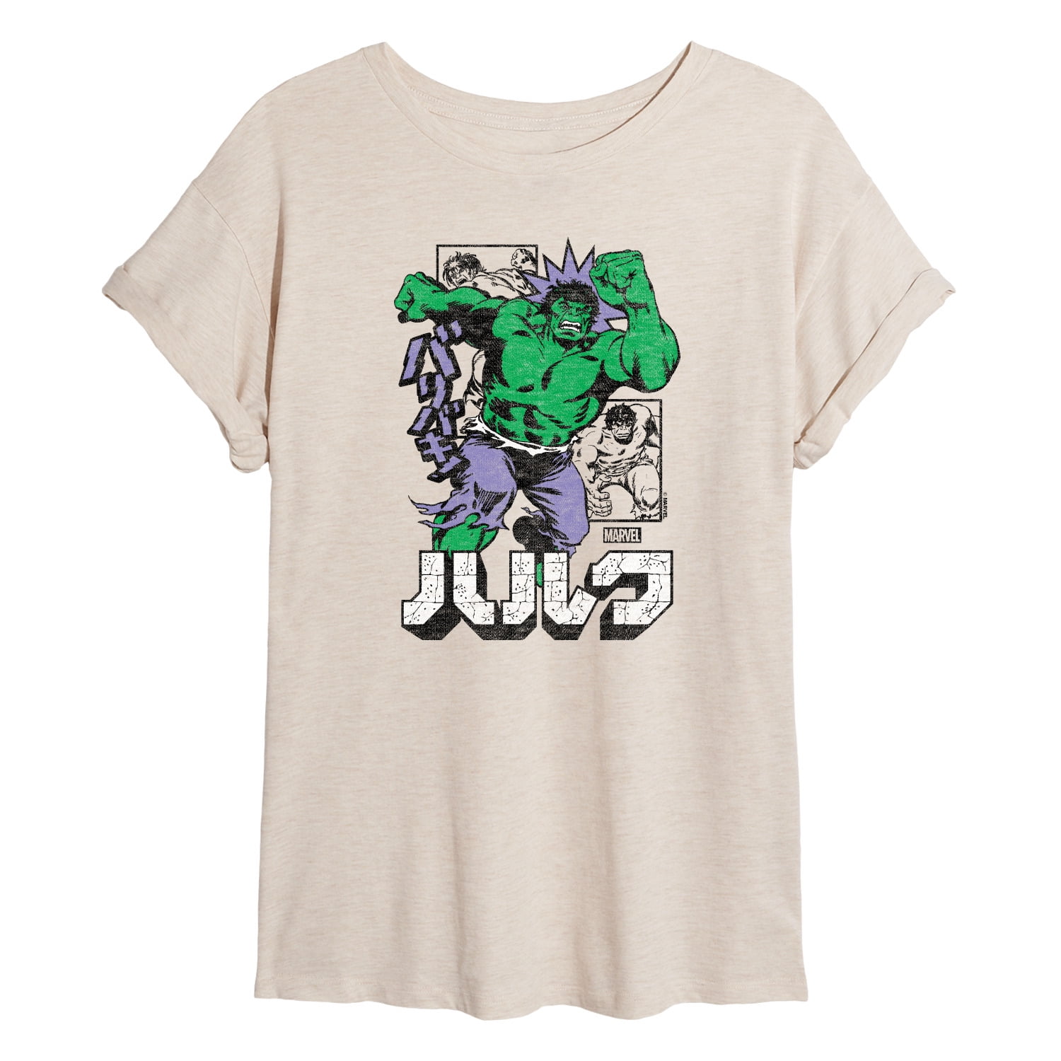 Marvel Hulk - Katakana - Women s Oversized Graphic T-Shirt