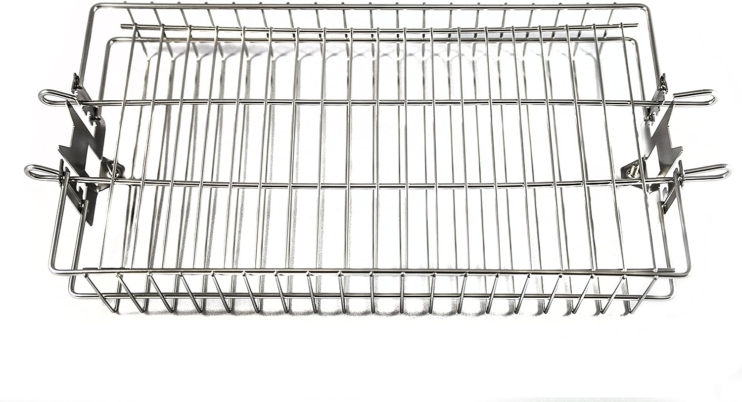 Onegrill Chrome Steel Universal Grill Rotisserie Spit Rod Flat Basket