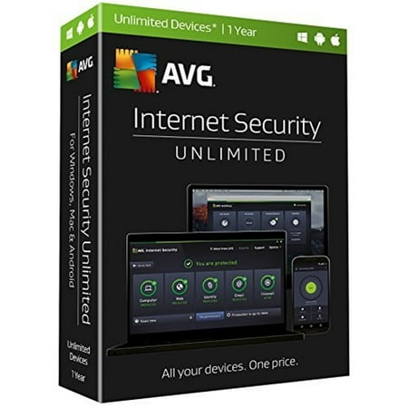 AVG  Internet Security, Unlimited Devices, 1 Year (Best Unlimited Vpn For Windows)