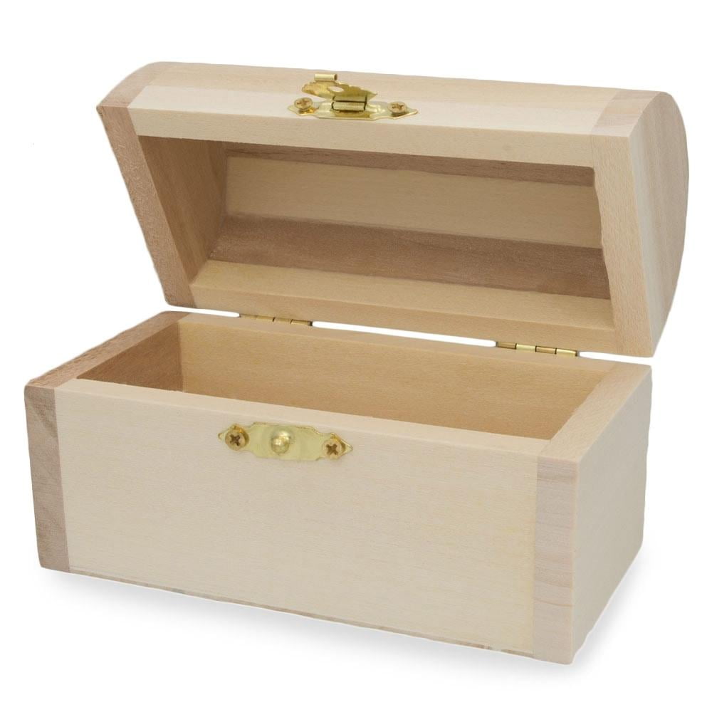 Blank Unfinished Wooden Storage Box Pencil Case for Kids Toy School Painting