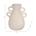 thumbnail image 4 of Decorative Pottery Vase with Handles for Living Room Decor - Boho Flower Vase for House, Bedroom, or Office Space - Ideal for House Accent, Side Table, or Desk Accessory - 12", Ivory & Tan, 4 of 13