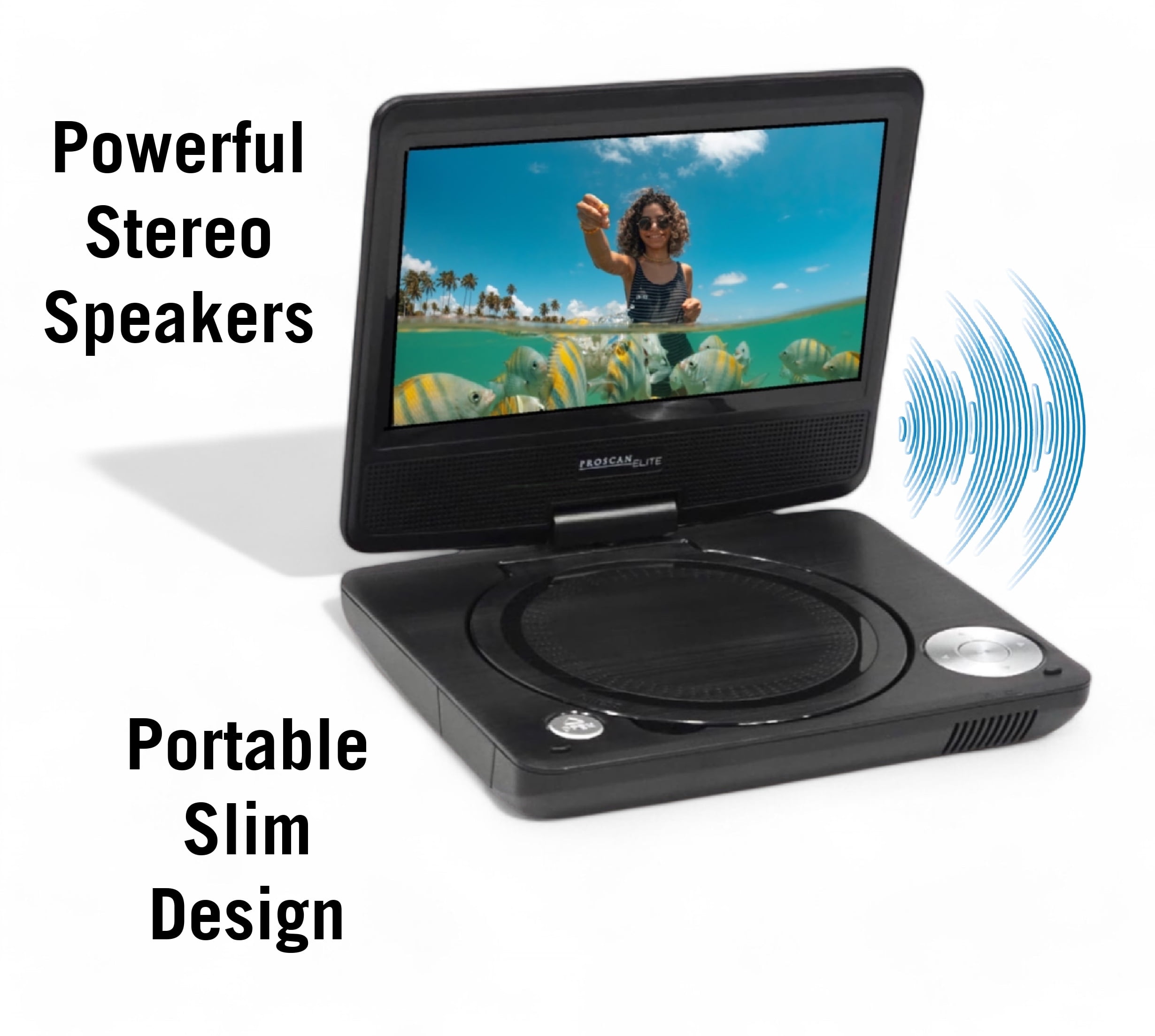 Pre-Owned Proscan Elite, 7-Inch Portable Swivel Screen DVD Player, Black, PEDVD7060