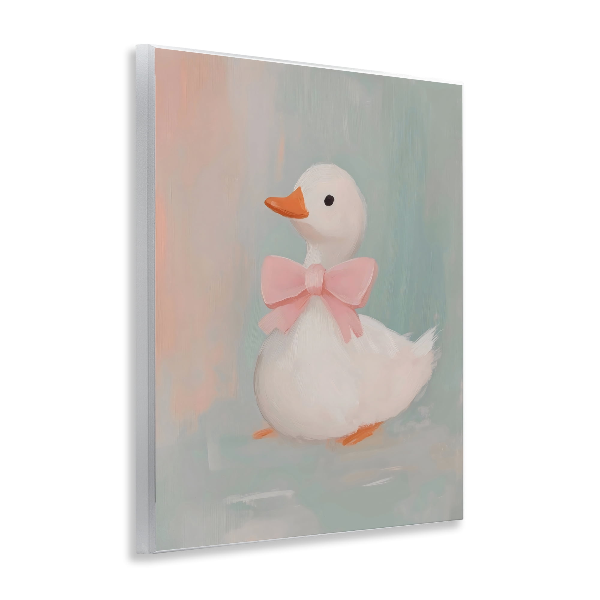 Stupell Industries Duckling Portrait with Bow Wall Plaque Art, design by The Prints Vibe