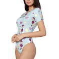 thumbnail image 2 of The Xecao Poodle Dog Women's Crew Neck Body Suit, a short-sleeved bodysuit and basic swimsuit, both comfort and style for dating and daily life, 2 of 9
