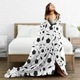 thumbnail image 5 of Soccer Blanket for Boys Girls Super Soft Warm Soccer Ball Throw Blankets Black and White Soccer Blanket Soccer Gift for Kids Teens Fans 60"X80", 5 of 6