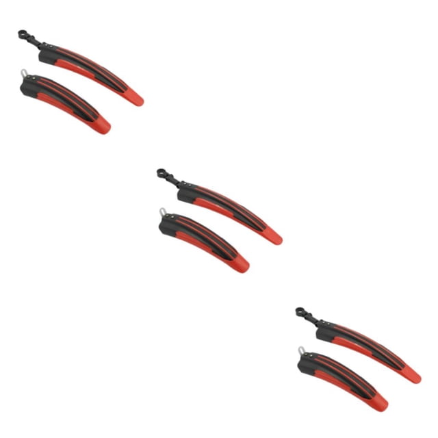 Guardoinrt Wide Compatibility Improved Performance Bicycle Fender Set For All Bikes Enhanced Safety Plastic Bicycle Mudguard Black red 3Set