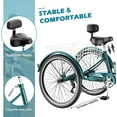 thumbnail image 5 of MOONCOOL Adult Tricycle Bike, Upgarded Wider 7 Speed 24 & 26-Inch Three Wheel Bike Cruise Trike, Low Step-Through with Backrest & Cargo Basket, 5 of 11