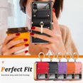 thumbnail image 7 of Protective Case Compatible Samsung Galaxy Z Flip 4 5g Ring Case with Camera Screen Protector 2022,Shockproof PU Leather Cover Flip Case for Samsung Galaxy Z Flip 4 Phone Case with Stand Orange, 7 of 7