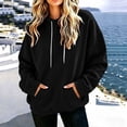thumbnail image 6 of AKOEE Womens Oversized Hoodie with Pockets Plain Hooded Sweatshirts Casual Drawstring Long Sleeve Pullovers (L, Black), 6 of 7