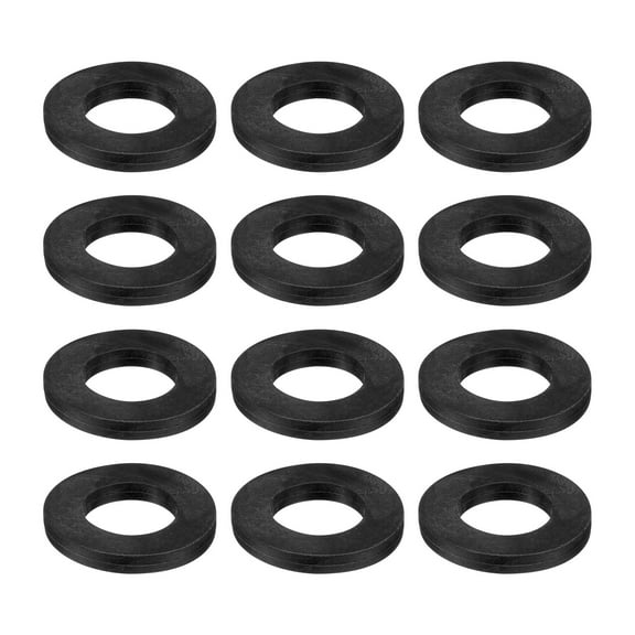12 Pcs Solid Nitrile Rubber Flat Washer DN32 1 13/16" OD x 1-1/5" ID x 1/4" Thickness Large Washers, Black