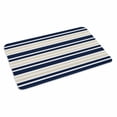 thumbnail image 4 of Navy Blue Khaki Striped Door Mat Indoor Outdoor, Gradient Horizontal Lines Non Slip Welcome Mat with Rubber Backing, Absorbent Fabric Front Door Mats Entryway Rug for Home Patio Entrance 18"x30", 4 of 9