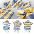 thumbnail image 4 of Casual Style Children Turndown Collar Shirt Pant Set Traveling Party Banquet Boys Girls Tops Shorts Kit Clothes Birthday Gift Yellow 90cm, 4 of 8