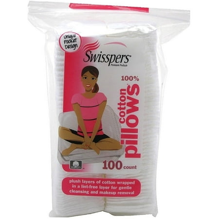 Swisspers Premium Cotton Squares Pillows 100 ea (Pack of 4)