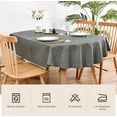 thumbnail image 4 of Faux Linen Oval Tablecloth Heavy Duty Wrinkle Resistant Fabric Table Cloths 60 x 102 Inch Charcoal Farmhouse Rustic Table Cover for Kitchen Dining Indoor Outdoor Tabletop Decoration, 4 of 6
