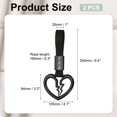 thumbnail image 2 of Uxcell 2Pcs Broken Heart Shaped Car Handle Straps, Car Hanging Accessories Bumper Warning Ring Drift Charm for Auto Decor Interior Exterior Decoration, Black, 2 of 6