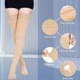 thumbnail image 5 of MecTo 15-20mmHg Closed Toe Compression Stockings Medical Thigh High Compression Socks for Running Nursing Sports Veins( Beige,2XL), 5 of 7
