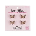 thumbnail image 2 of (3 pack) Scunci be-u-tiful Rhinestone Embellished Butterfly Mini Claw Clips, Pink/ Gold, 4-Pieces, 2 of 7