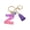 Z, variant on Hangs Pendant 2 Resin Glittering Letter Keychain with Color Stitching Flowing Design Purple Drop Glue English Character Key Chain