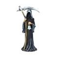 thumbnail image 2 of Estatua de Parca, escultura gótica espeluznante, decoración aterradora de Halloween, figura de hombre misterioso con guadaña para estante, 2 of 9