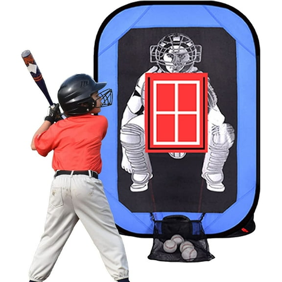 ANDGOAL 4x4.5 ft Precision Strike Baseball Pitching Target Net, Pop-Up Training Net with Strike Zone