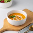 thumbnail image 4 of 28oz Large Ceramic Soup Bowls Set of 4, Matte White with Wavy Rim, Oven, Microwave & Dishwasher Safe, 4 of 6