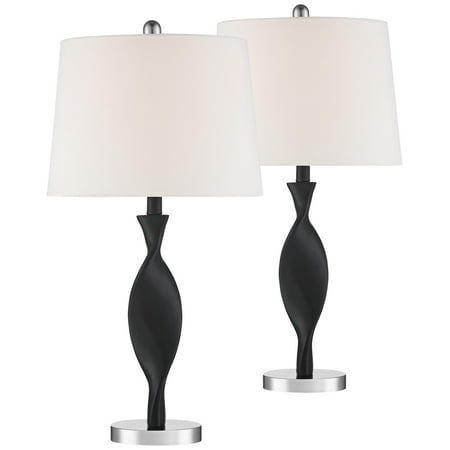 360 Lighting Debra Black Finish Modern Table Lamps Set of (Best Way To Taper Off Suboxone)
