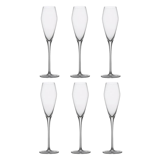Copas de champán de cristal de tallo alto, 6 piezas de copas de champán tipo flauta, capacidad de 8,12 oz for fiestas de empresa y reuniones anuales