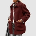thumbnail image 2 of Women's Winter Faux Fur Coats Long Sleeve Lapel Button Down Pockets Fleece Sherpa Comfy Jacket Coats Outerwear 2024 Trendy, 2 of 8