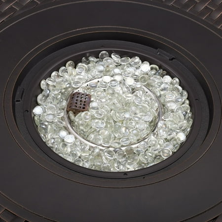 Fire Sense - Hendricks Round Aluminum LPG Fire Pit - Antique Bronze