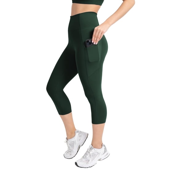 YITTY Active Women's UltraLuxe High-Waist Pocket Legging, Athleisure, 4-Way-Stretch, Everpine, 4X, Capri | 19" Inseam