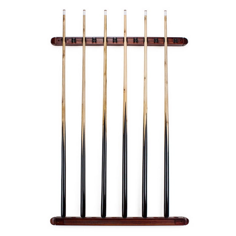 Felson Billiard Supplies 12 Cue Wall Mounted Billiard Stick Rack with Wooden Finish
