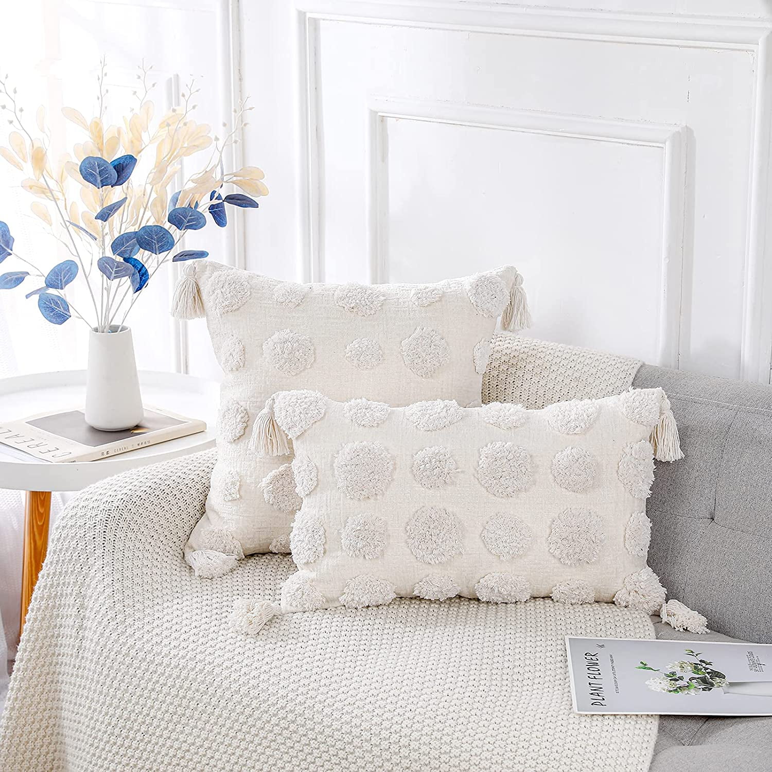 Grey boho pillow hotsell