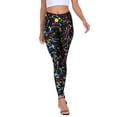 thumbnail image 3 of HDE Trendy Design Workout Leggings Fun Fashion Graphic Printed Cute Patterns Paint Splatter XL, 3 of 5