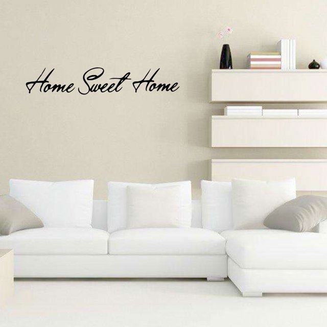 Black PVC Wall Sticker Sweet Home Art Decal Removable, Moisture Pproof & Durable for Living Room, Bedroom