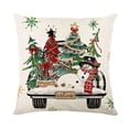 thumbnail image 2 of Queilt 4 Pieces Red Green 45x45cm Merry Christmas Pillowcase, Linen Winter Pillowcase Set, Christmas Pillowcase, Cartoon Snowman Elk Pattern Home Decor, 2 of 5